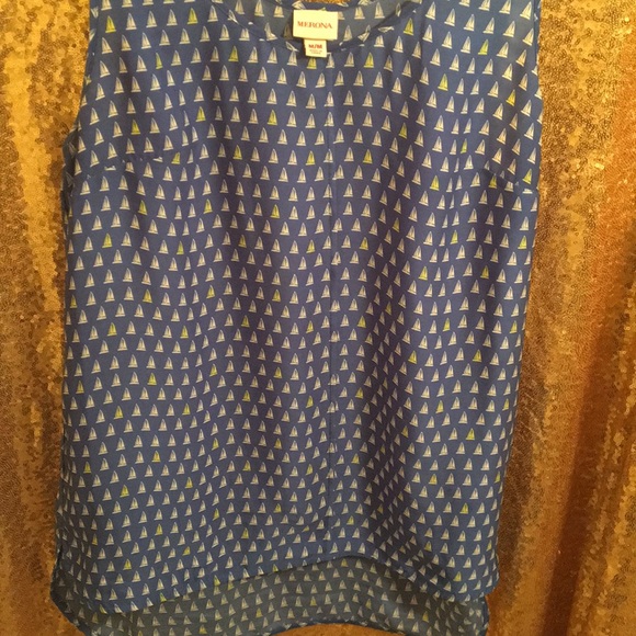 Merona Boat print high low tank top - Picture 4 of 5